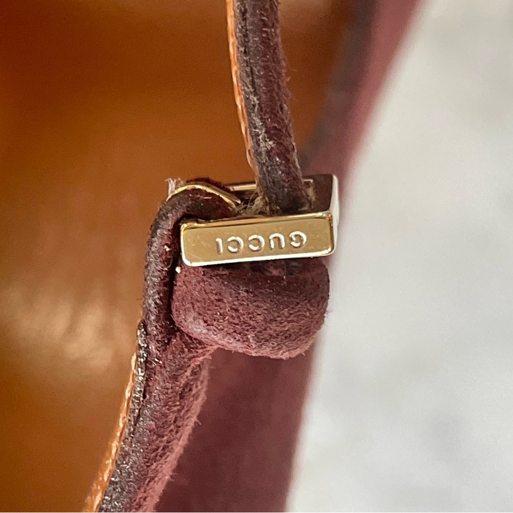 Gucci Suede peep toe heels, T-Strap, buckles, maroon, 37, EUC - Picture 11 of 15